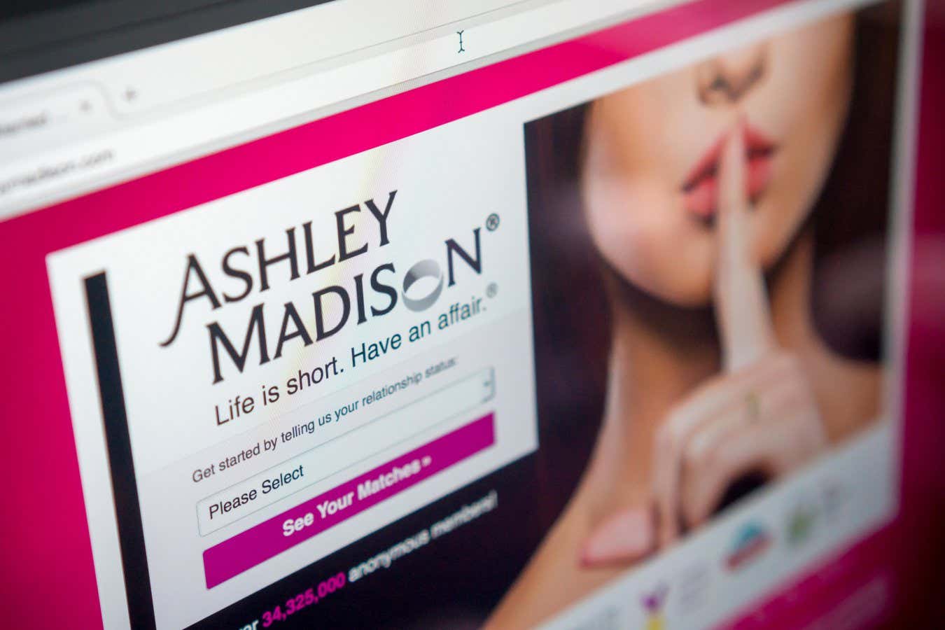 EM8P22 AshleyMadison.com, the dating site for primarily married people, is seen on Wednesday, April 15, 2015. Avid Life Media, the parent company of Ashley Madison, announced that it will be pursuing a initial public offering in London this year hoping to raise $200 million. (? Richard B. Levine)